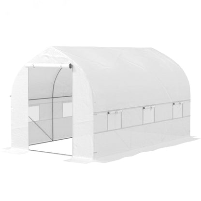 11.5' x 6.6' x 6.6' Portable Walk-In Greenhouse, White Tunnel Greenhouses White at Gallery Canada