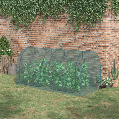 8' x 4' Crop Cage, Plant Protection Tent, 2 Zippered Doors, 4 Stakes, Dark Green Walk In Greenhouses at Gallery Canada