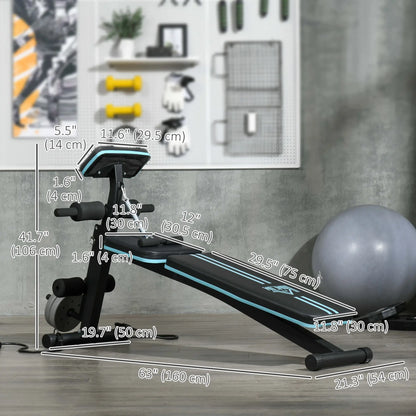 Foldable Adjustable Press Bench, Weight Training Gym Chair, Black & Blue Weight Benches at Gallery Canada