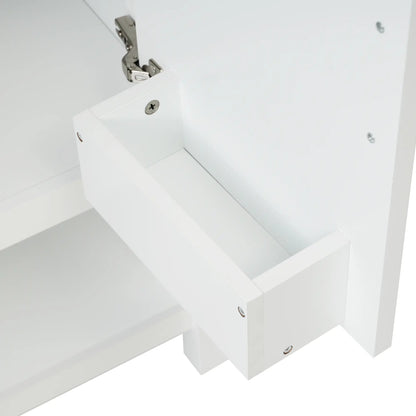Bathroom Vanity with Ceramic Sink, Gold Handles, Soft Close Doors, 30" L x 18.5" W x 34" H, White Sink Cabinets at Gallery Canada