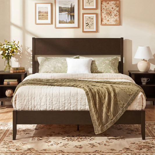 Queen Bed Frame, 12 Slats, Dark Walnut Beds & Bed Frames Dark Walnut at Gallery Canada