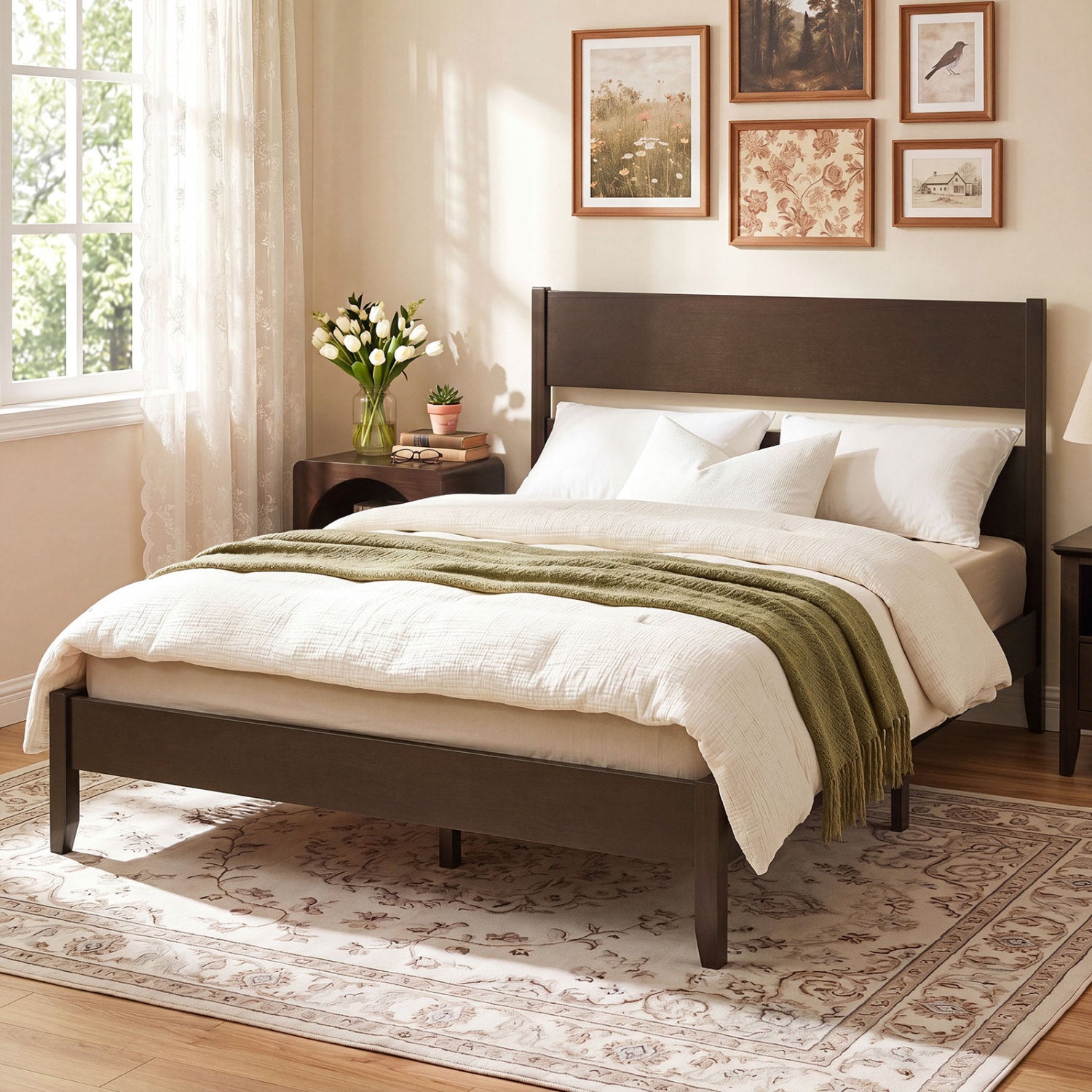 Queen Bed Frame, 12 Slats, Dark Walnut Beds & Bed Frames at Gallery Canada