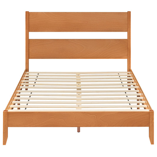 Queen Bed Frame with Headboard, Solid Wood Legs, Brown Beds & Bed Frames Brown at Gallery Canada