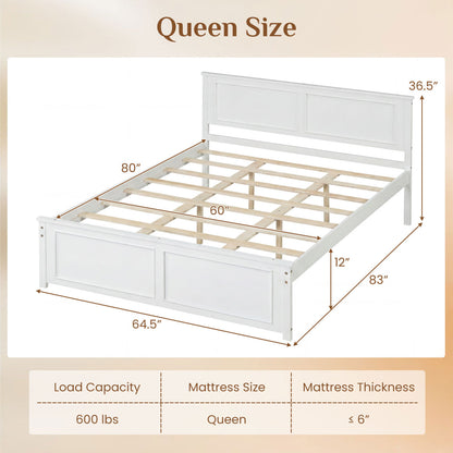 Queen Platform Bed Frame with Headboard Simple Bed Frame at Gallery Canada