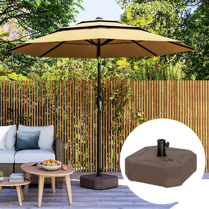 Square Patio Umbrella Base Holder, 17.7" L x 17.7" W x 9.8" H, Brown Umbrella Bases at Gallery Canada