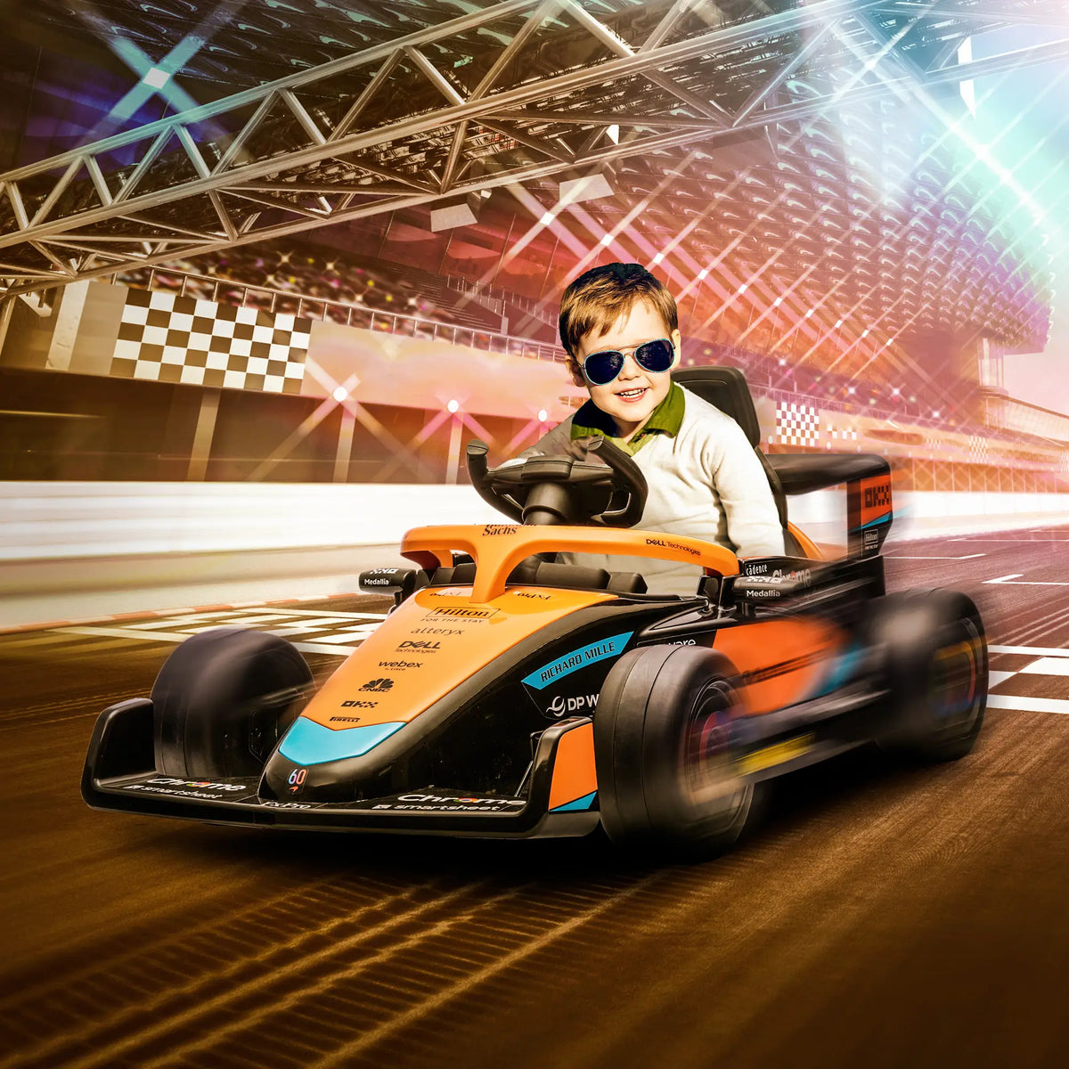 12V Electric Car For Kids, Suspension, Music, MP3, Remote Control, Orange Electric Toy Cars at Gallery Canada