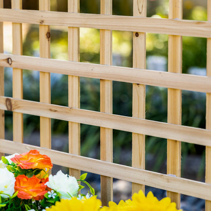 Raised Garden Bed With Trellis, Wood Planter Box, 25.2" x 11" x 47.2" Natural Wood Raised Garden Beds at Gallery Canada