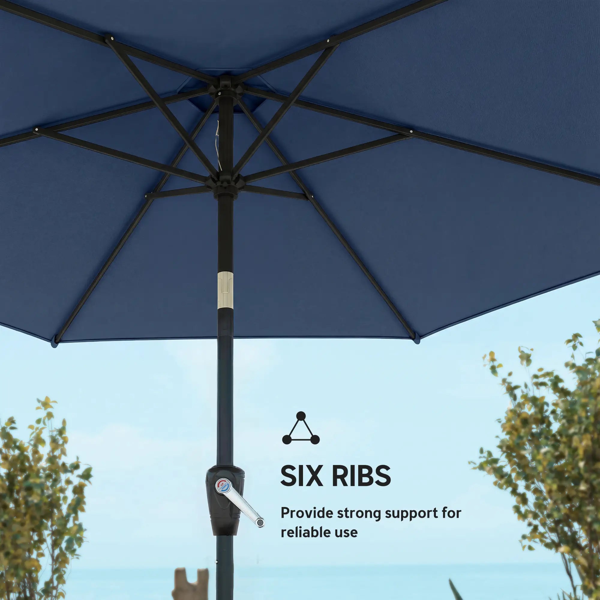 9FT Patio Umbrella With Tilt, Crank, 6 Ribs, UV Protection Sun Umbrellas at Gallery Canada