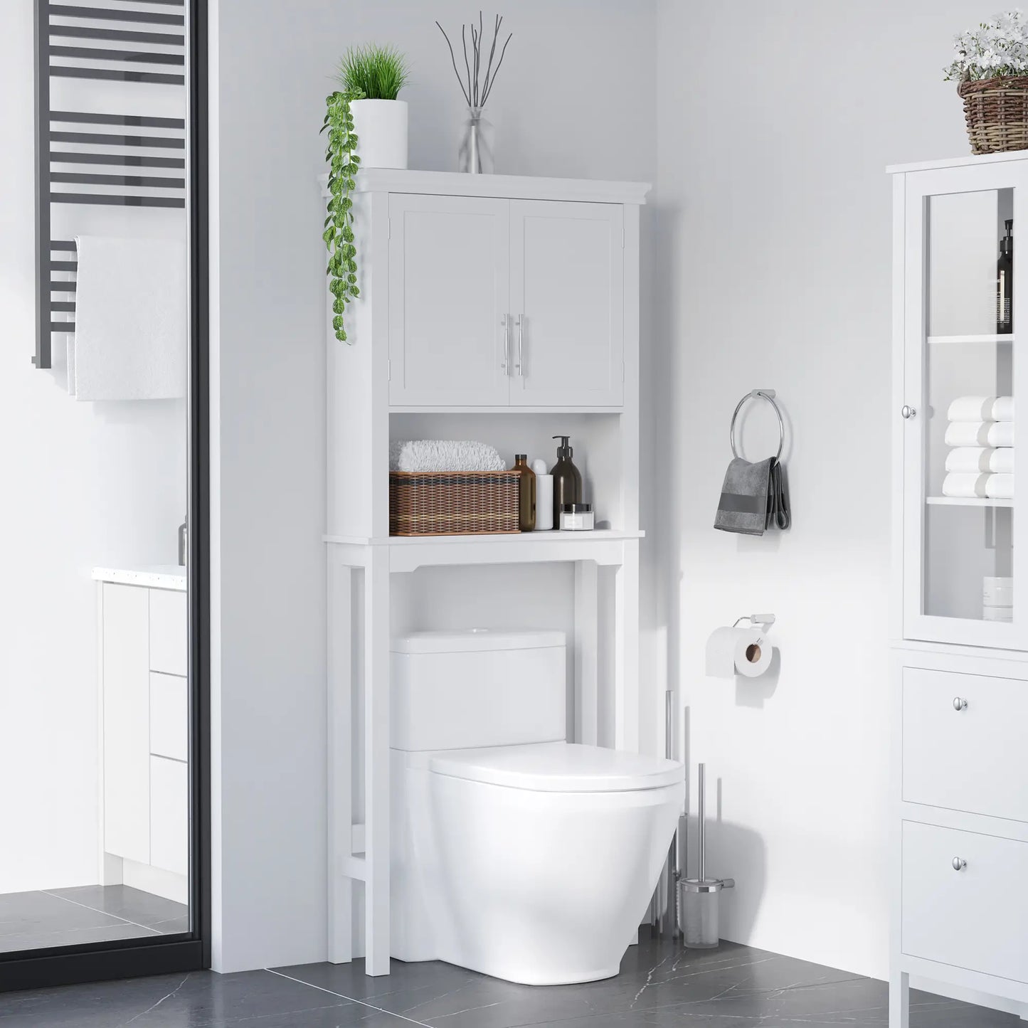 Over Toilet Storage Cabinet, Bathroom Cabinet with Doors, Shelves Over The Toilet Storage at Gallery Canada