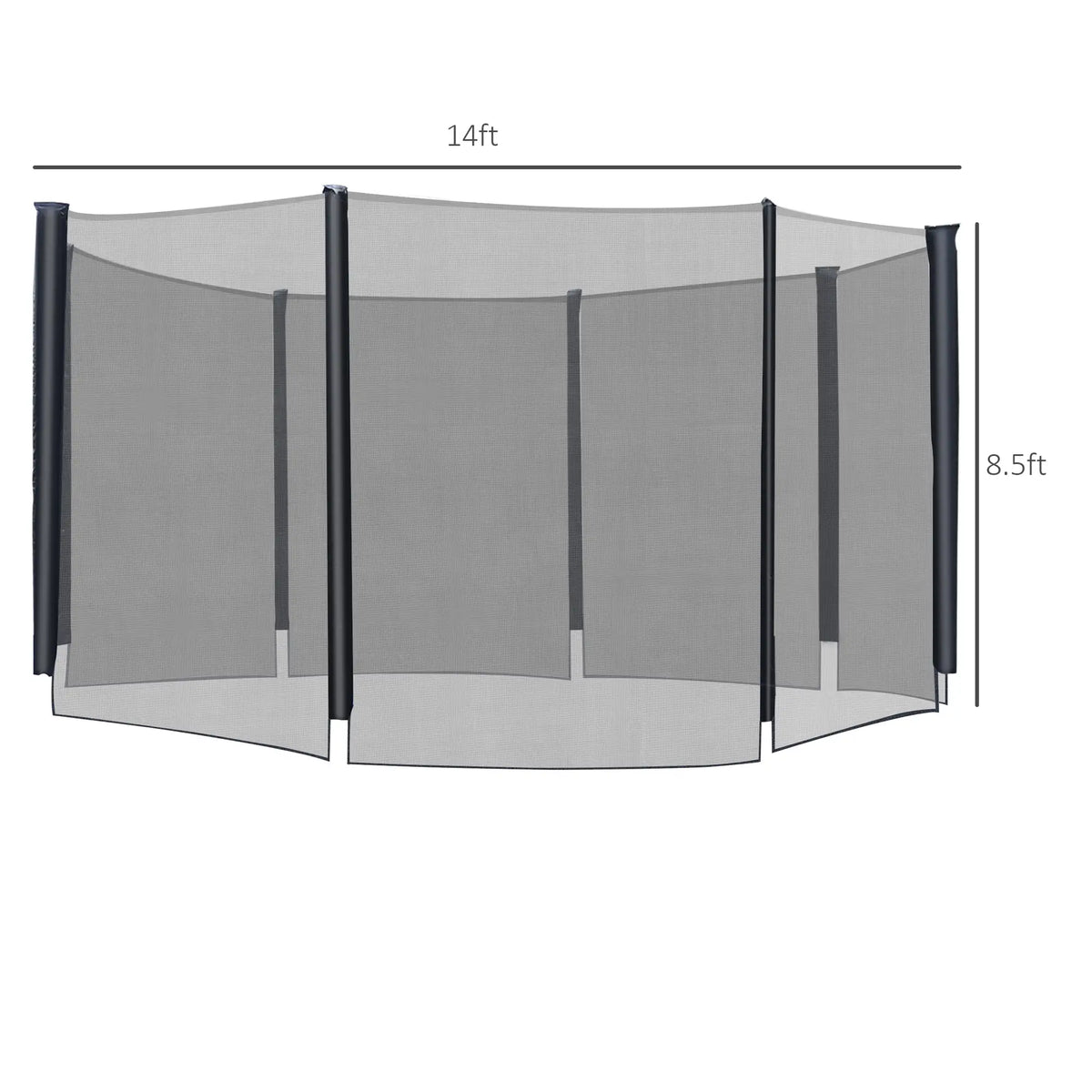 12FT Trampoline Net Enclosure, 8 Poles, Safety Accessories, Black Trampolines at Gallery Canada