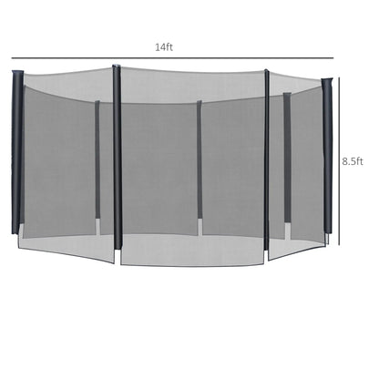 12FT Trampoline Net Enclosure, 8 Poles, Safety Accessories, Black Trampolines at Gallery Canada