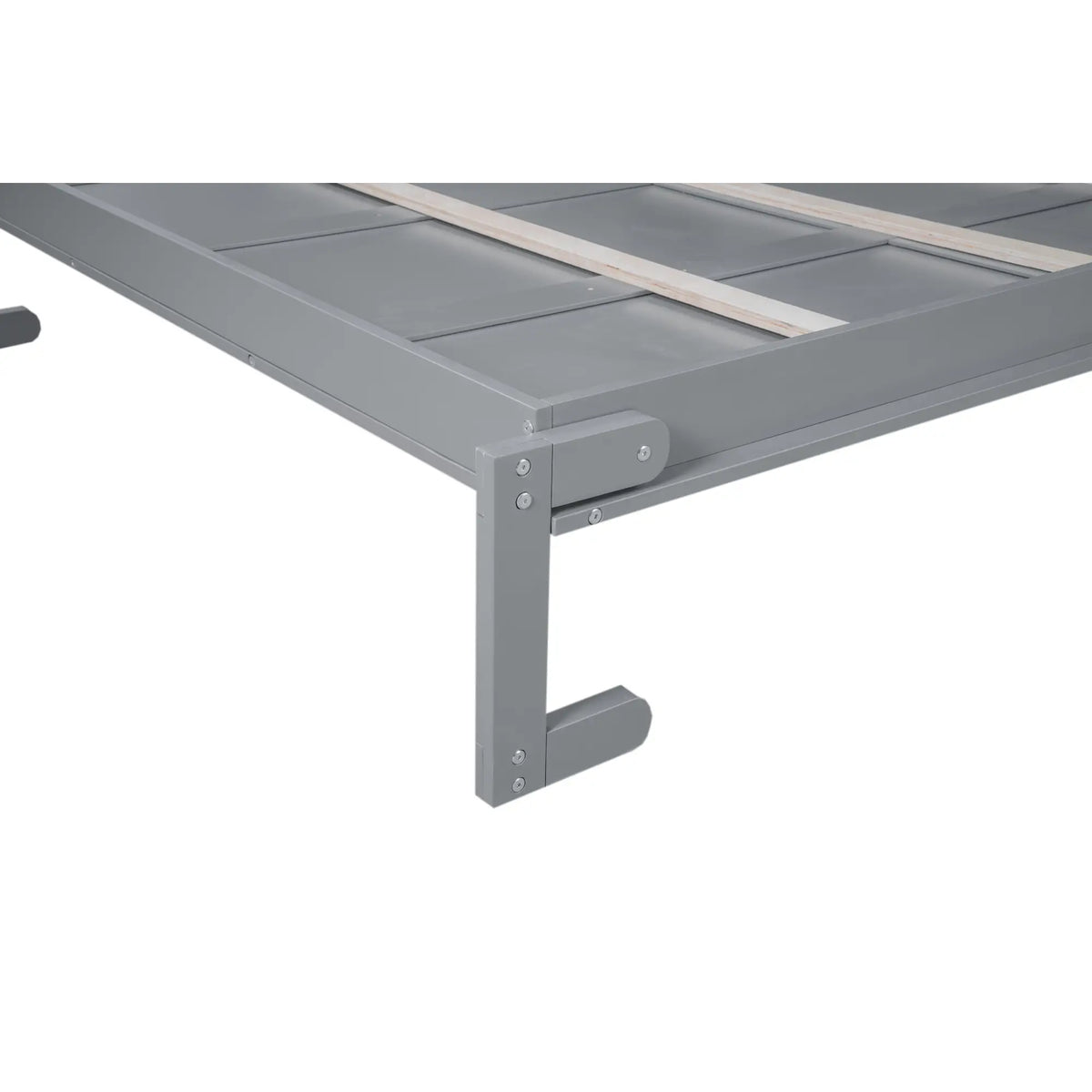 Murphy Bed with Shelves, LED Lights, 97.5" L x 84.5" W x 88.5" H, Grey Bed Frames at Gallery Canada
