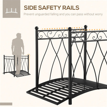 3.3FT Garden Bridge with Railings, Arc Footbridge, Black Garden Bridges at Gallery Canada