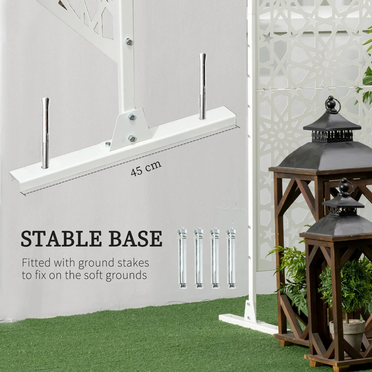 Metal Outdoor Privacy Screen, 36.2" x 17.7" x 78", White Side Awnings at Gallery Canada
