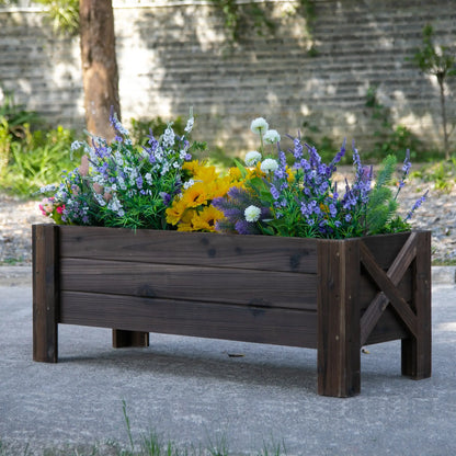3.3 x 1.2 x 1.2 ft Raised Garden Bed, Carbonized Elevated Garden Beds at Gallery Canada