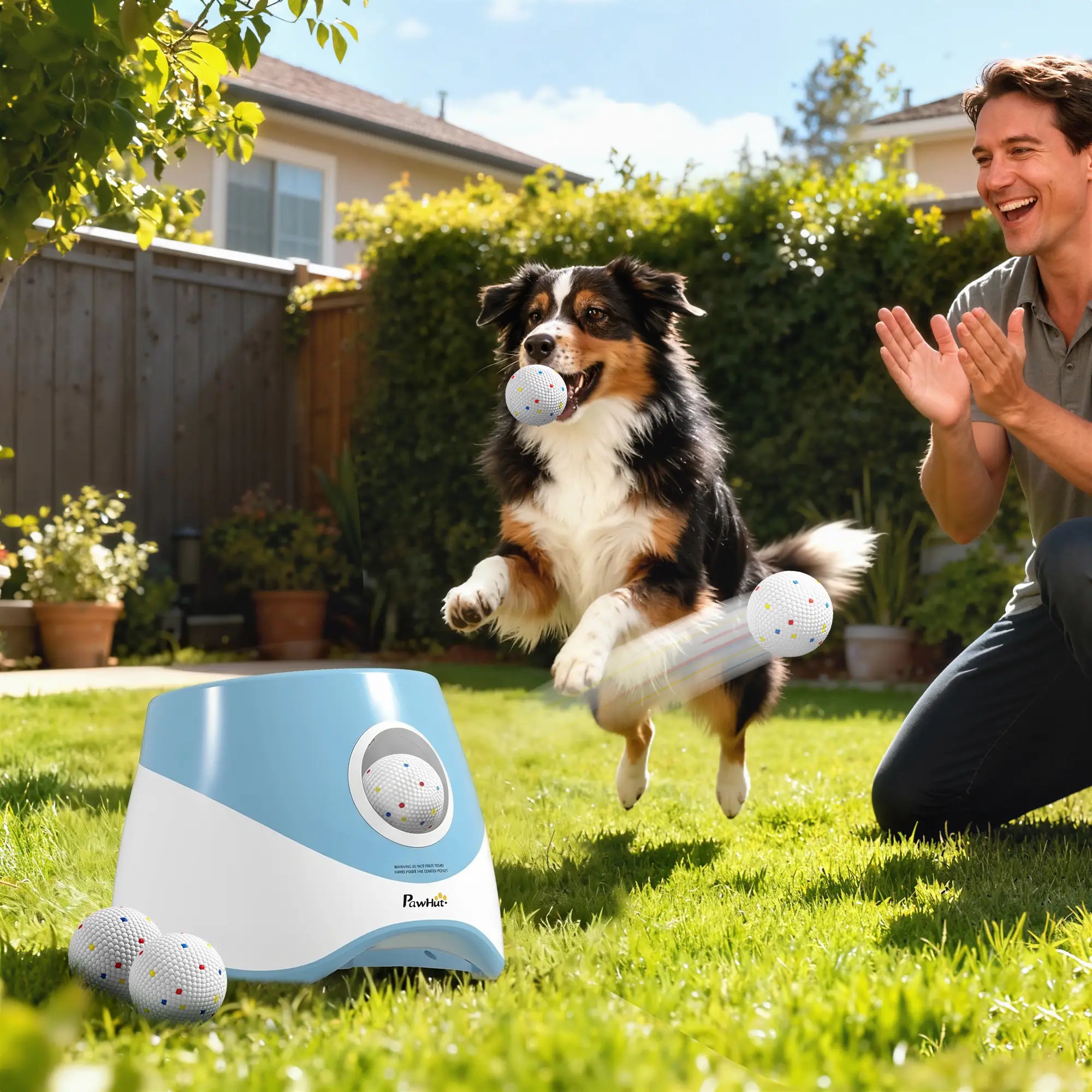 Automatic Dog Ball Launcher With 5 ETPU Balls, Blue Dog Agility Training Equipment at Gallery Canada