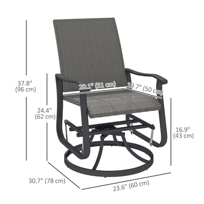 Rattan Patio Glider, Wicker Outdoor Chair, Steel Frame, Grey Outdoor Gliders at Gallery Canada