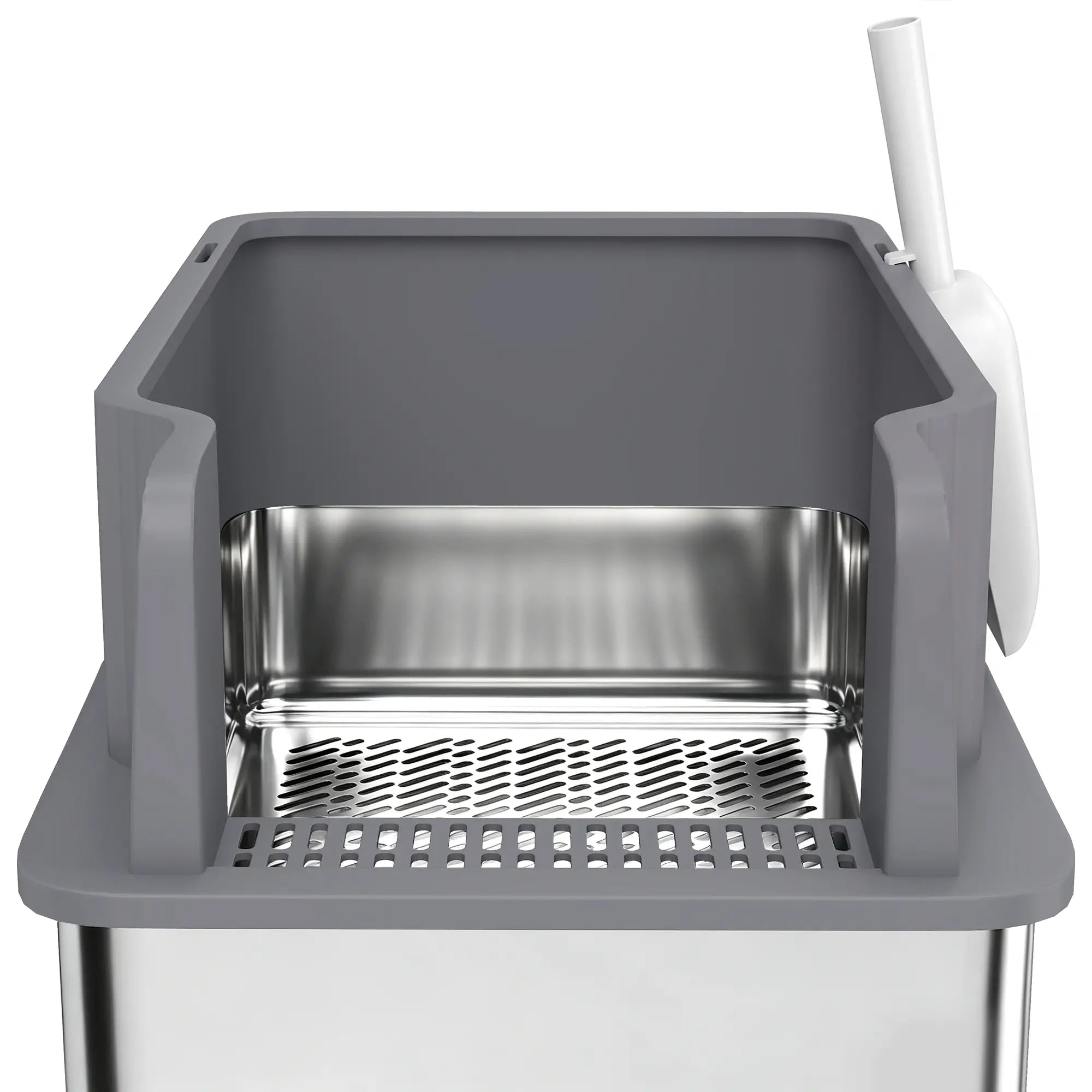 Stainless Steel Sifting Litter Box With Scoop And 10 Pads Cat Litter Box Enclosures at Gallery Canada