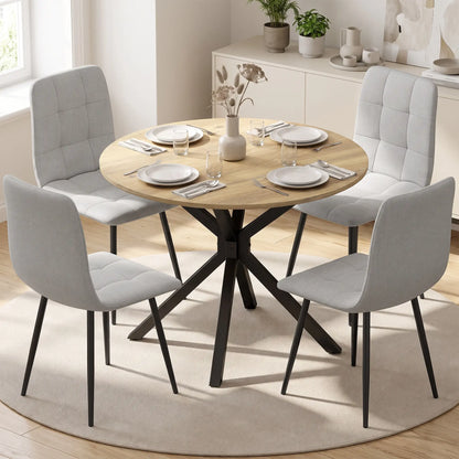 Industrial Dining Table Set for 4, Oak and Grey, Grey Bar Sets at Gallery Canada