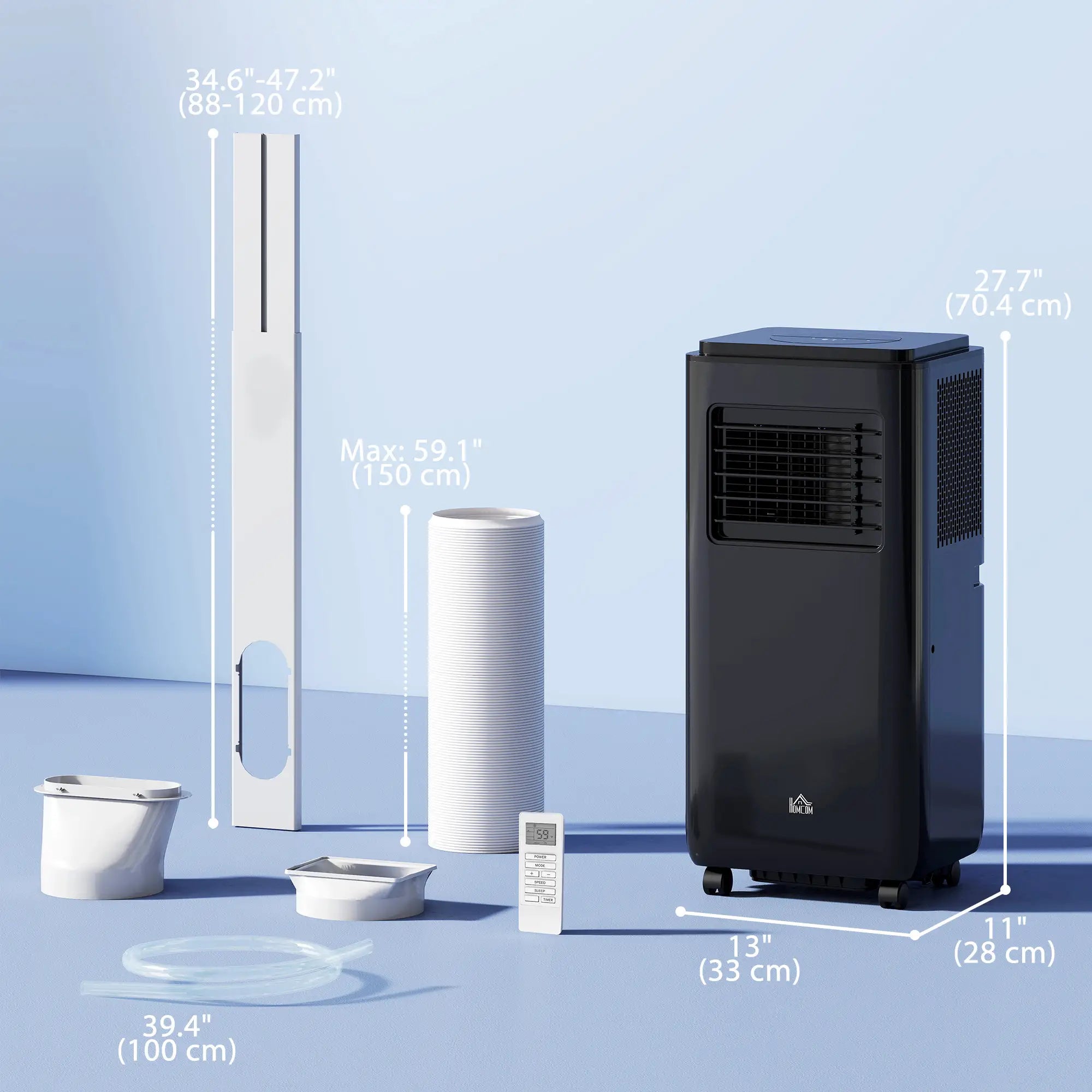 8,000 BTU Mobile Air Conditioner, 345 Sq. Ft., Dehumidifier Fan, Black Air Conditioner at Gallery Canada