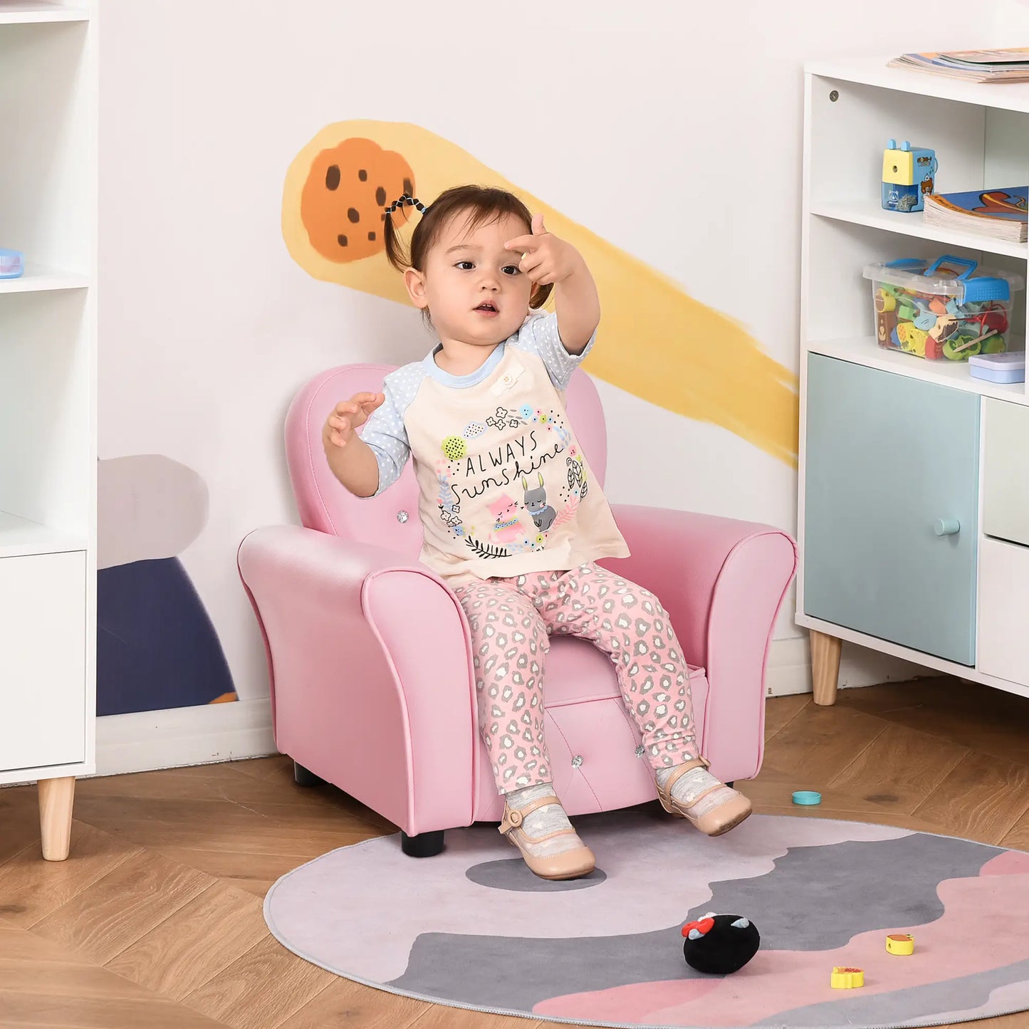 Kids Mini Princess Sofa, Toddler Chair, Upholstered Tufted Armchair, Pink Kids Chairs & Seating at Gallery Canada