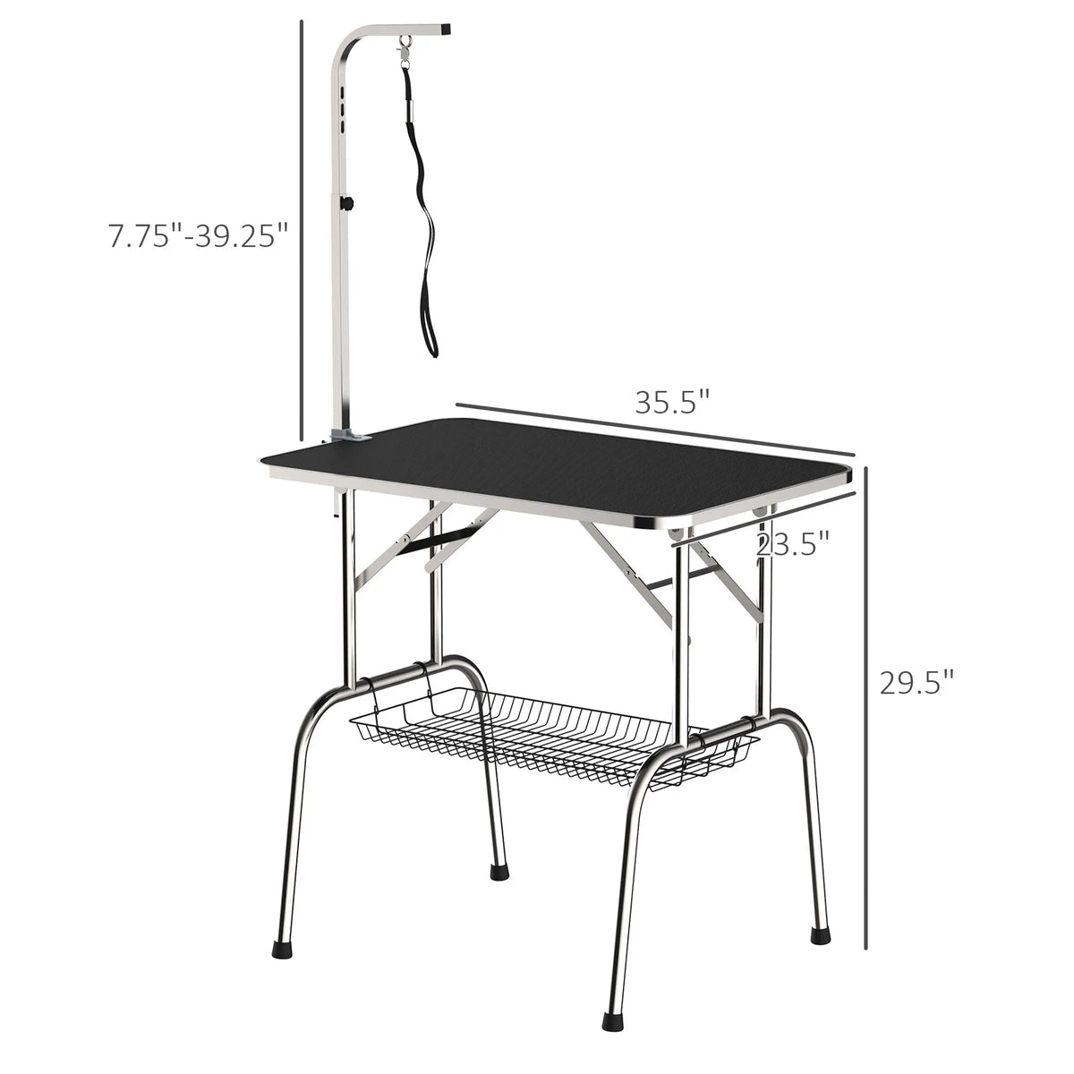 36-Inch Dog Grooming Table, Stainless Steel, Adjustable Arm, Basket Dog Grooming Tables at Gallery Canada