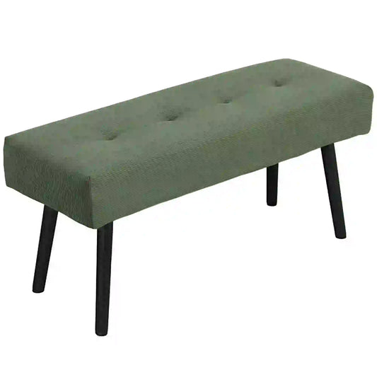 39" Upholstered Ottoman Bench, Corduroy, Padded Seat, Steel Legs, Green Storage Ottomans & Benches Green at Gallery Canada