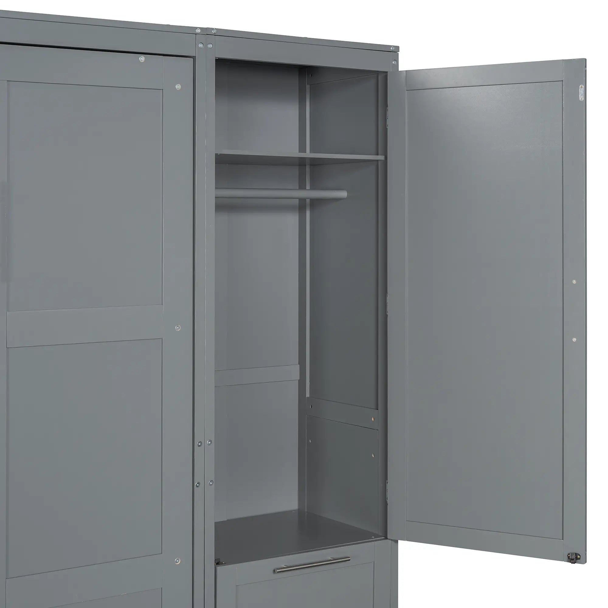 Murphy Bed with Closet, Drawers, Shelves, 120