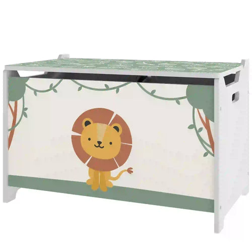 Kids Storage Chest with Lid, Safety Hinges, Green