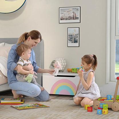 Kids Toy Chest, Lightweight Storage Bench with Lid, 3-8 Years, White Baby & Kids Storage at Gallery Canada