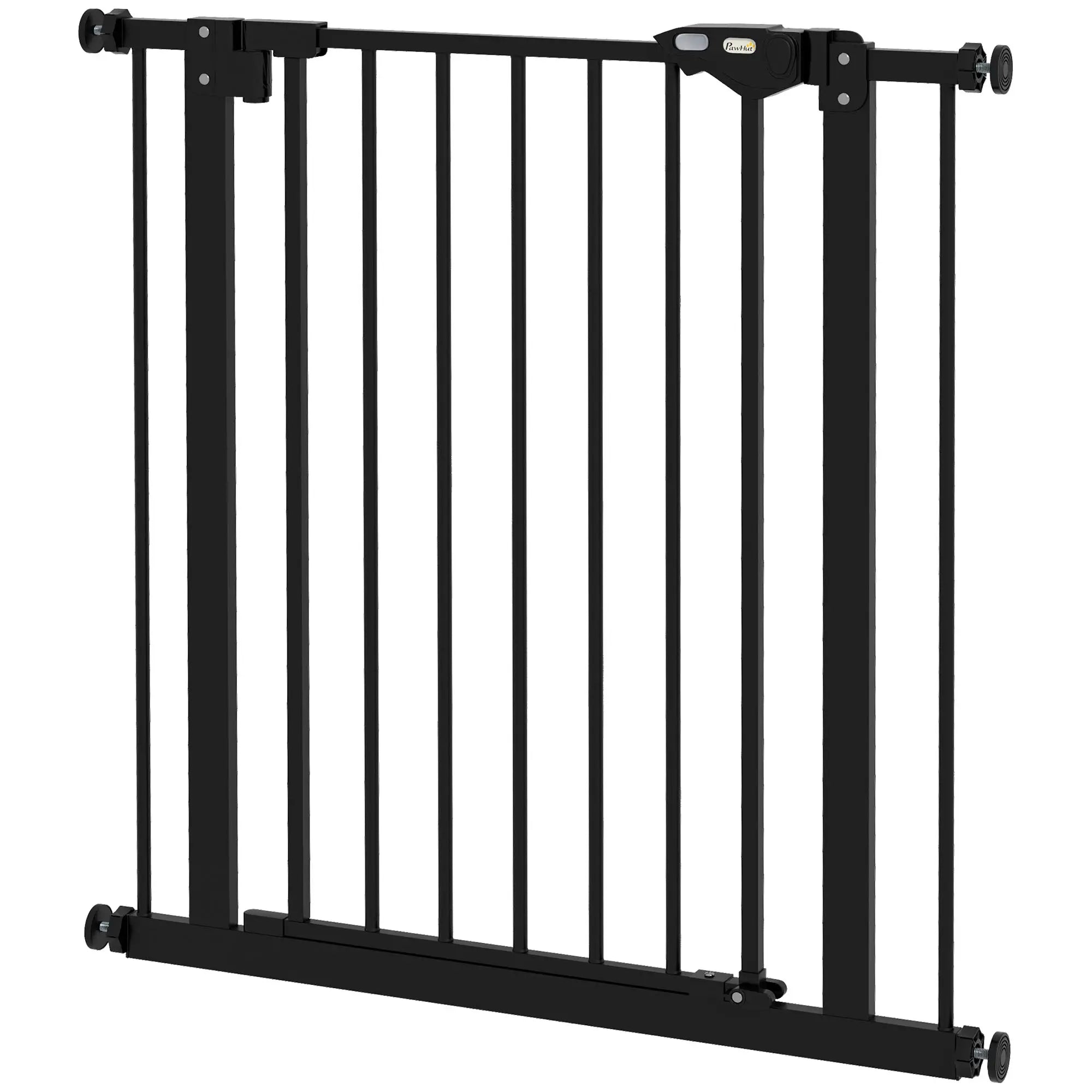 30 Inch Tall Pet Gate With Door, Pressure-Mounted, Black Houses, Kennels & Pens Black at Gallery Canada