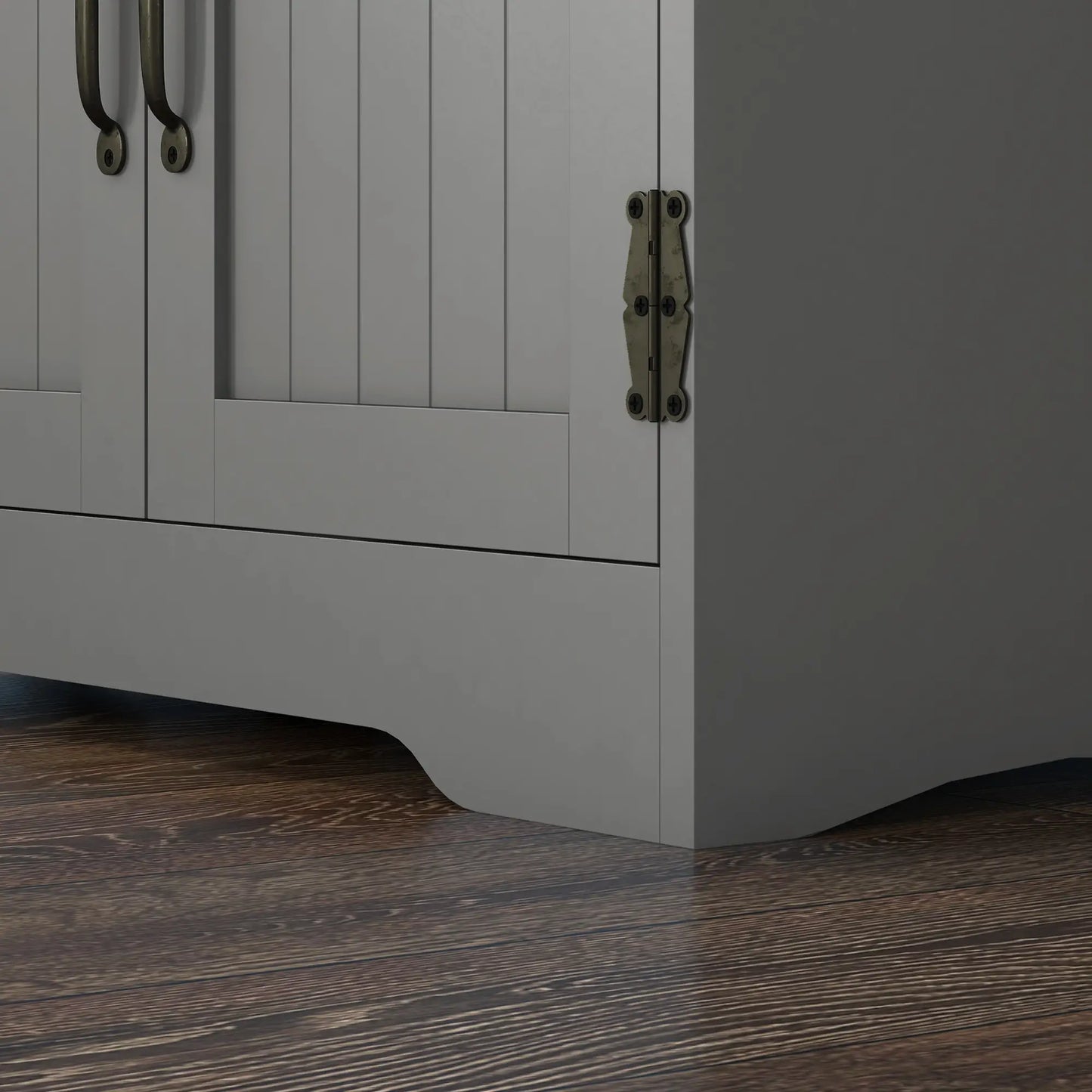 4-Door Storage Cabinet, Adjustable Shelves, Large Space, Grey Kitchen Pantry Cabinets at Gallery Canada