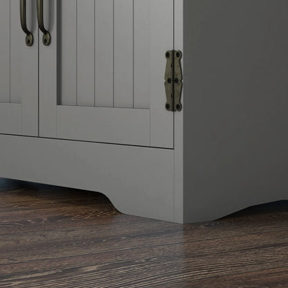 4-Door Storage Cabinet, Adjustable Shelves, Large Space, Grey Kitchen Pantry Cabinets at Gallery Canada