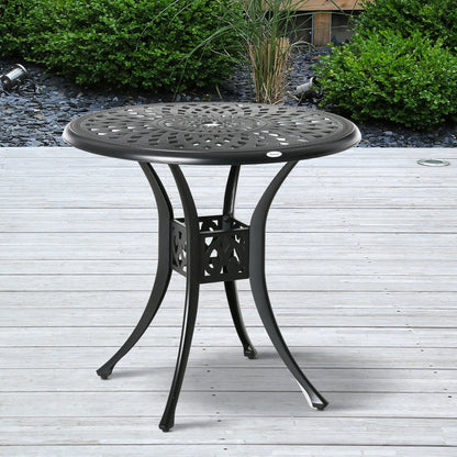 30 Inch Round Patio Dining Table With Umbrella Hole, Black Patio Side Tables at Gallery Canada