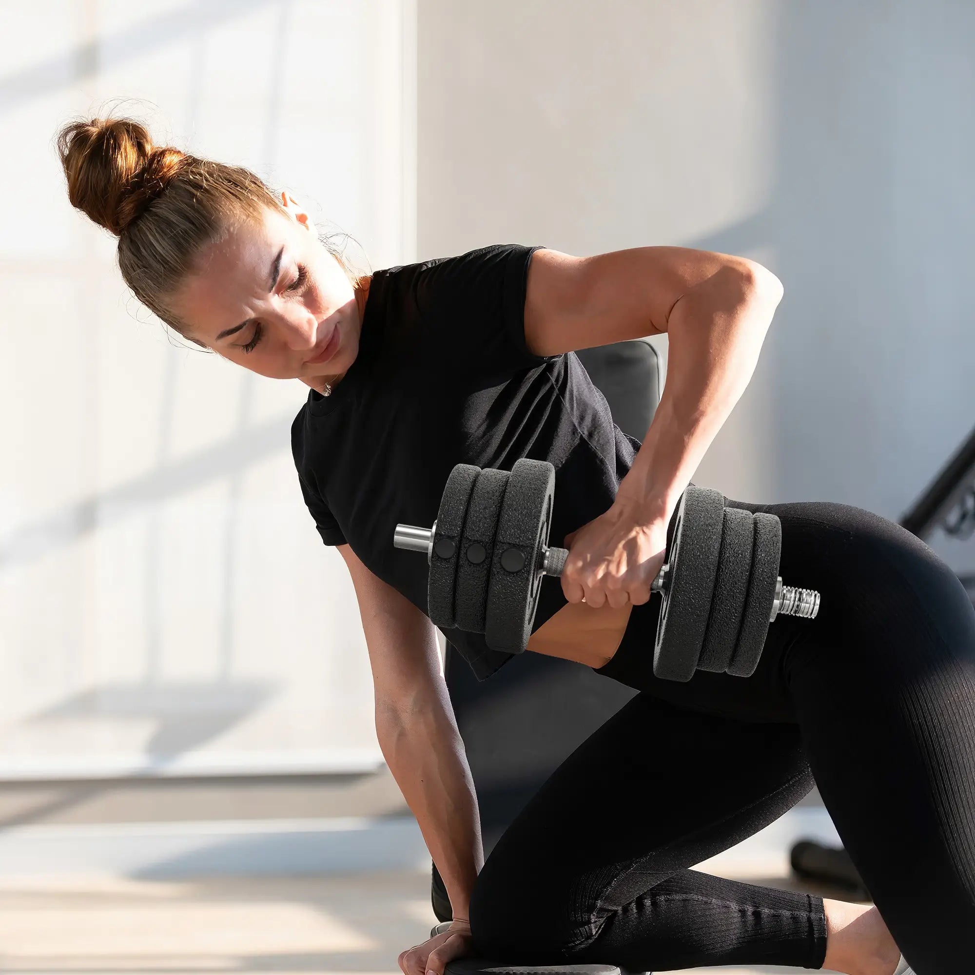55 lbs Adjustable Dumbbells, Weight Set, for Home Gym, Black Dumbbells & Barbells at Gallery Canada