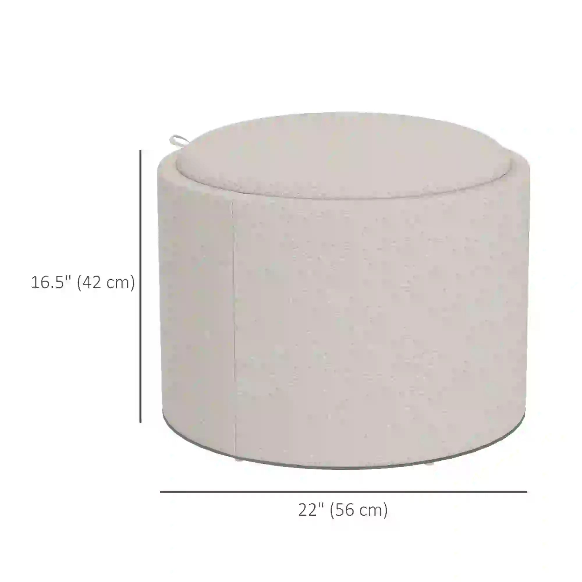 Round Coffee Table with Hidden Storage, Tray Top, Linen Footrest Coffee Tables at Gallery Canada