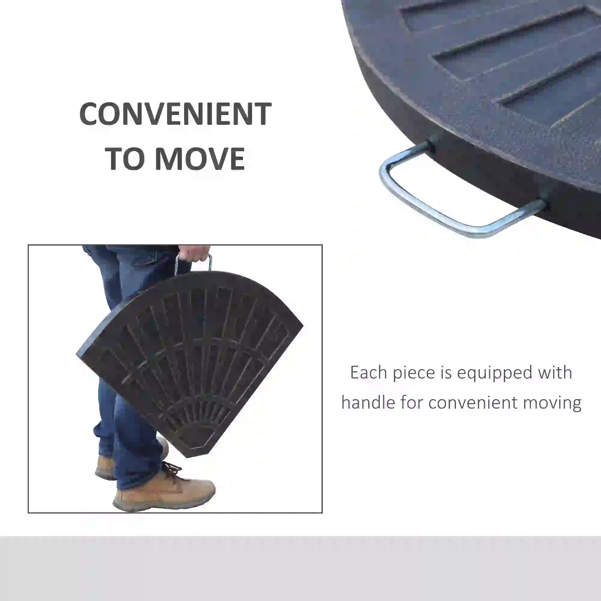2pc Portable Umbrella Base Weights 61.6lbs, Resin, Flabelliform, Bronze Umbrella Bases at Gallery Canada