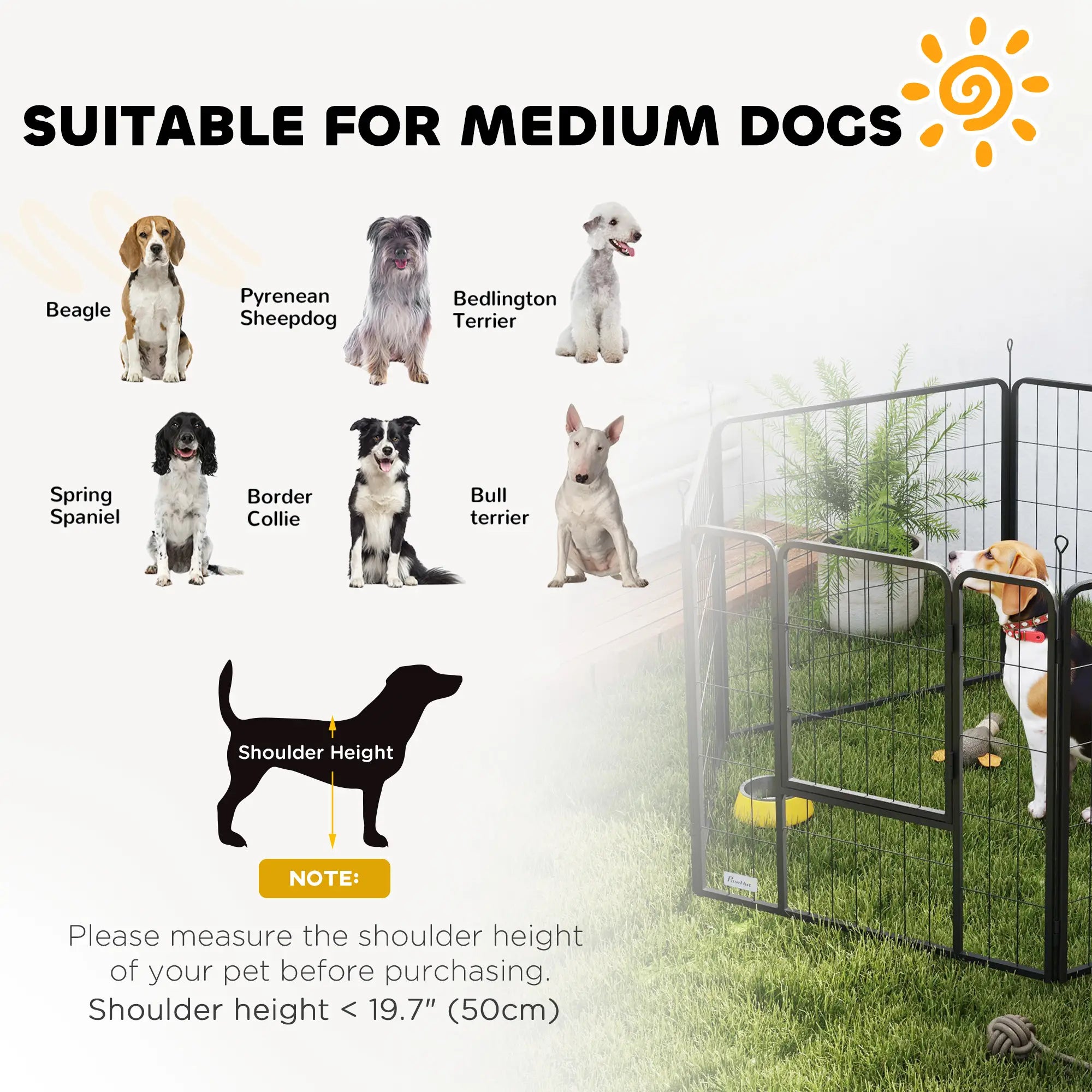 Heavy Duty Dog Playpen, 6 Panels, 31.5
