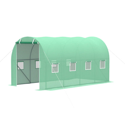 Walk-In Tunnel Greenhouse, 13x6.4x6.5ft, Galvanised Steel Frame, Green Tunnel Greenhouses Green at Gallery Canada