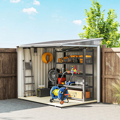 5'x7' Lean To Galvanized Metal Shed, Garden Storage, Light Grey Sheds at Gallery Canada