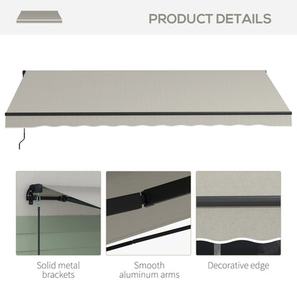 15' X 10' Retractable Awning, 280gsm UV Resistant Sunshade, Light Grey Window Awnings at Gallery Canada