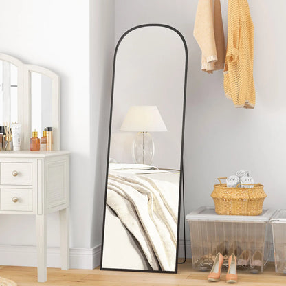 Arched Standing Mirror, 64" x 20", Full Length, Wall Mount, Black Full Length Mirrors at Gallery Canada