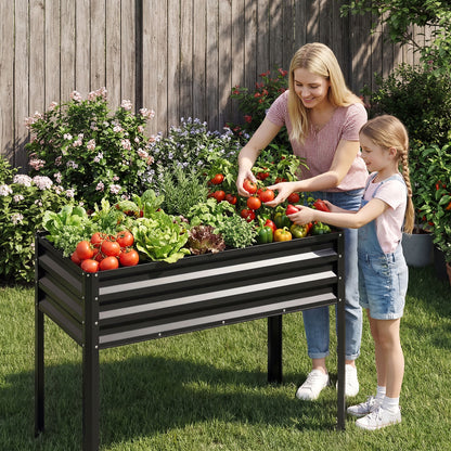 Large Raised Garden Bed Set, 2 Metal Elevated Planter Boxes, Black Raised Garden Beds at Gallery Canada