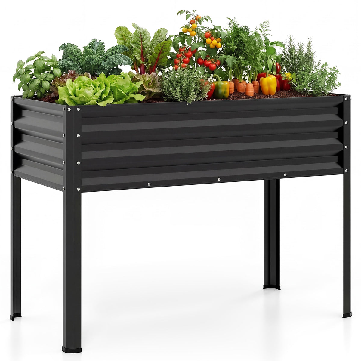 Large Elevated Metal Planter Box With Legs, Black Raised Garden Beds at Gallery Canada