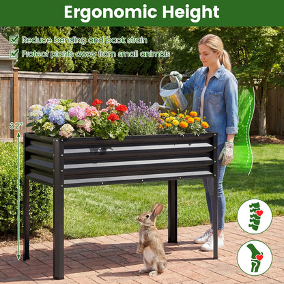 Large Elevated Metal Planter Box With Legs, Black Raised Garden Beds at Gallery Canada
