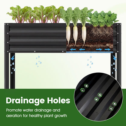 Large Elevated Metal Planter Box With Legs, Black Raised Garden Beds at Gallery Canada
