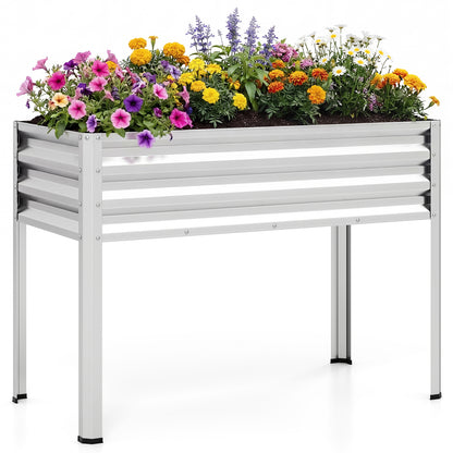 Large Elevated Metal Garden Bed With Legs, Silver Raised Garden Beds at Gallery Canada