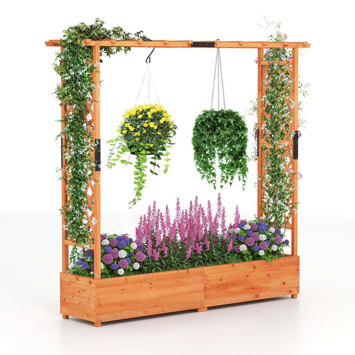Raised Garden Bed With Arch Trellis, Hanging Roof, Orange Raised Garden Beds Orange at Gallery Canada