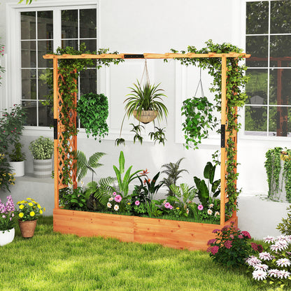 Raised Garden Bed With Arch Trellis, Hanging Roof, Orange Raised Garden Beds at Gallery Canada