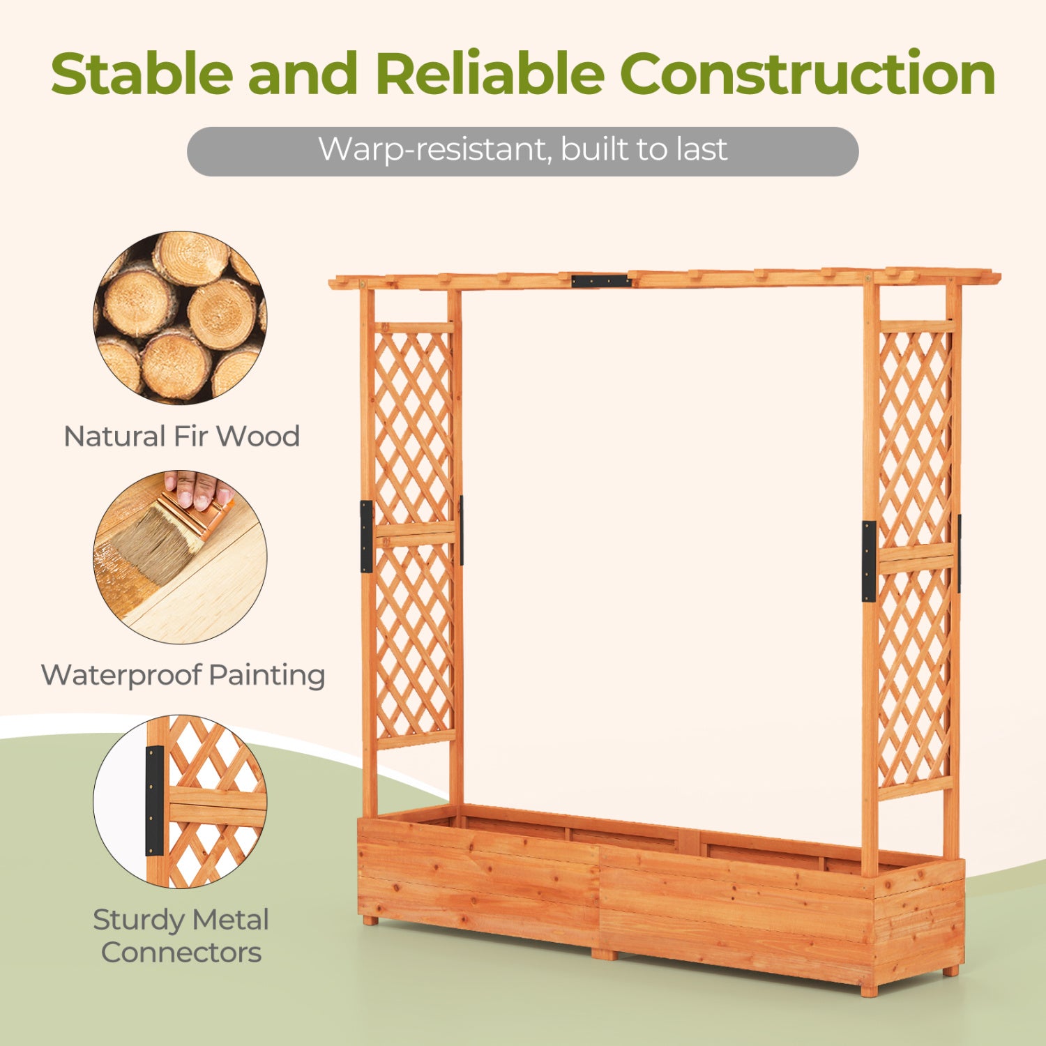 Raised Garden Bed With Arch Trellis, Hanging Roof, Orange Raised Garden Beds at Gallery Canada